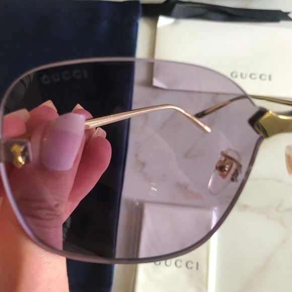 🔥NEW LUXURY GUCCI VIOLET RIMLESS SUNGLASSES🔥 - Picture 10 of 16